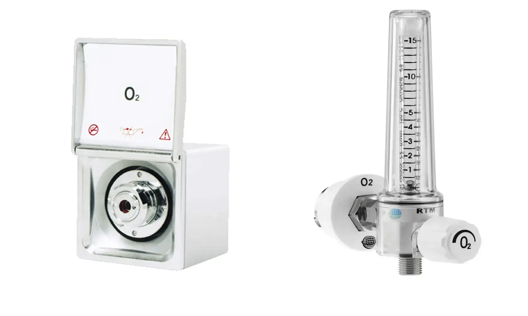 DEBIMETRE BARBOTEUR MURAL POUR OXYGÈNE AVEC HUMIDIFICATEUR – Image 5