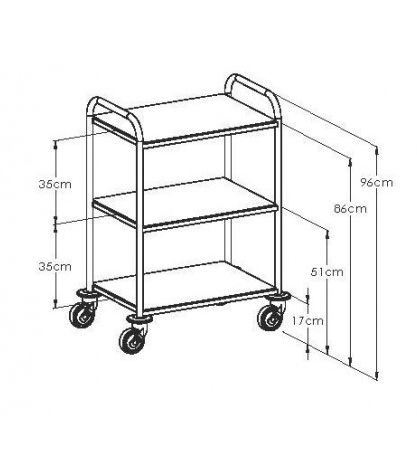 CHARIOT GUERIDON 2-3 PLATEAUX SANS TIROIRS – Image 8