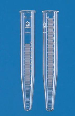 TUBES A CENTRIFUGER EN VERRE A FOND CONIQUE