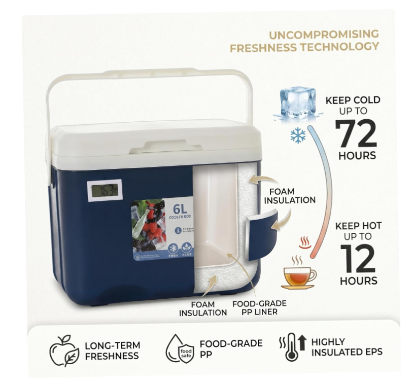 GLACIERE MEDICALE 6 LITRES AVEC PLAGE DE TEMPERATURE POUR LE TRANSPORT DE PRODUITS ET VACCINS – Image 5
